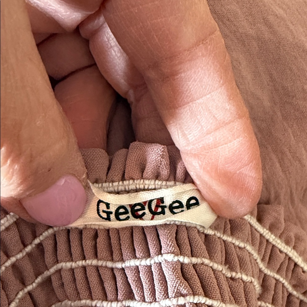 GeeGee Wide-Leg Tie-Waist Pants in Mauve Pink - Picture 5 of 6